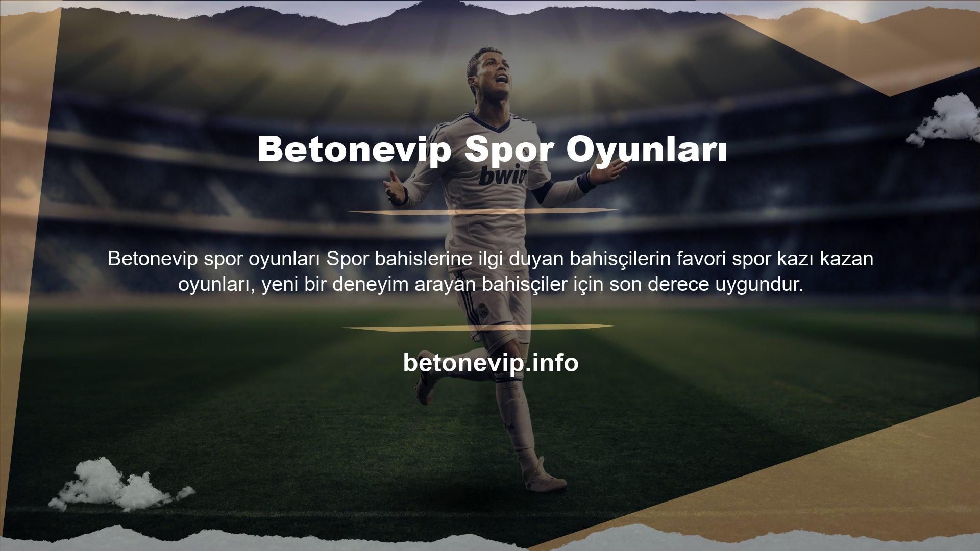 24 farklı seçeneği bulunan spor kazı kazan oyunları, Betonevip tarafından sunulan kazı kazan oyunları arasında iyi bilinmektedir