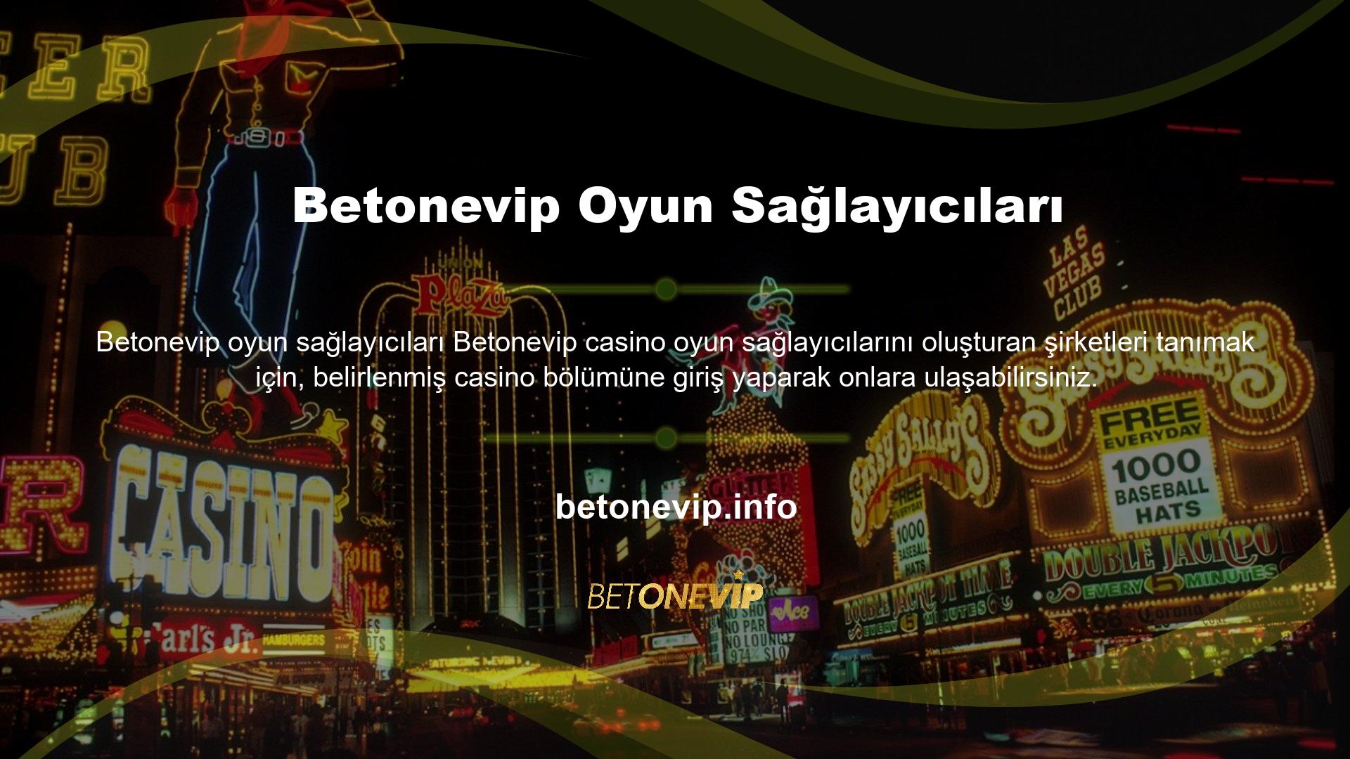 İşte casino hizmetleri sunan casino kuruluşlarından bazıları